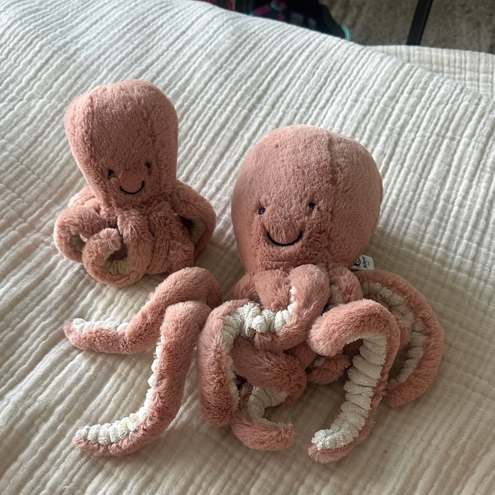 Pink Octopus Plush jelly cat set